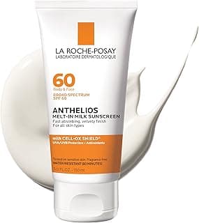 Anthelios Melt-In Milk Sunscreen SPF 60, Sunscreen For Body & Face, Broad Spectrum SPF + Antioxidants, Oil Free, Lightweight & Fast Absorbing, Oxybenzone Free