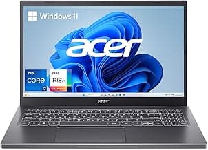 Aspire 5 15 Slim Laptop | 15.6" FHD IPS Touch 1920 x 1080 | Intel Core i7-1355U | Intel Iris Xe Graphics | 16GB LPDDR5 | 512GB Gen 4 SSD | Wi-Fi 6E 802.11ax | Backlit Keyboard |