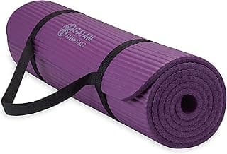 Yoga Mat, Pilates & Exercise Mat, Thick 2/5" (10mm) Workout Mat with Easy-Cinch Carrying Strap for Home & Gym Workouts